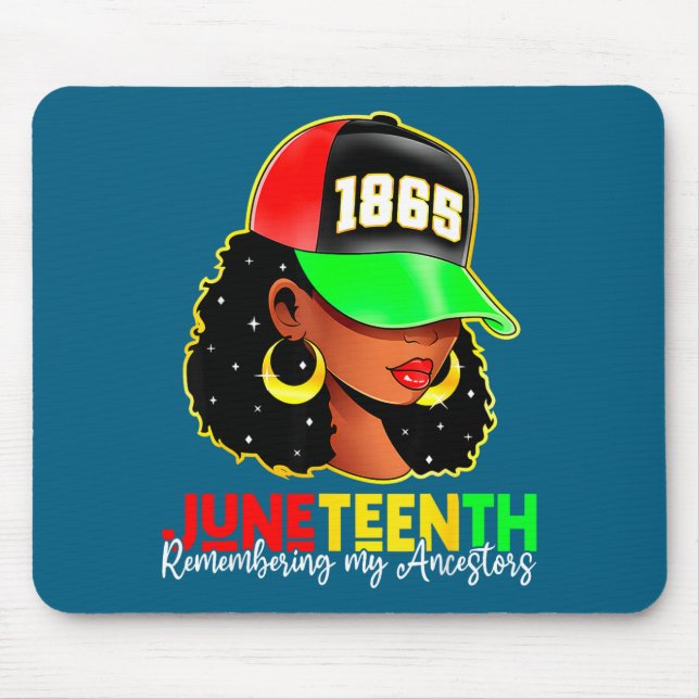 Juneteenth 1865 remembering ancestors black pride mouse mat (Front)