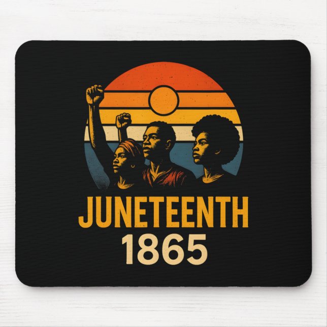 Juneteenth 1865 Retro Sunset Black History And Afr Mouse Mat (Front)