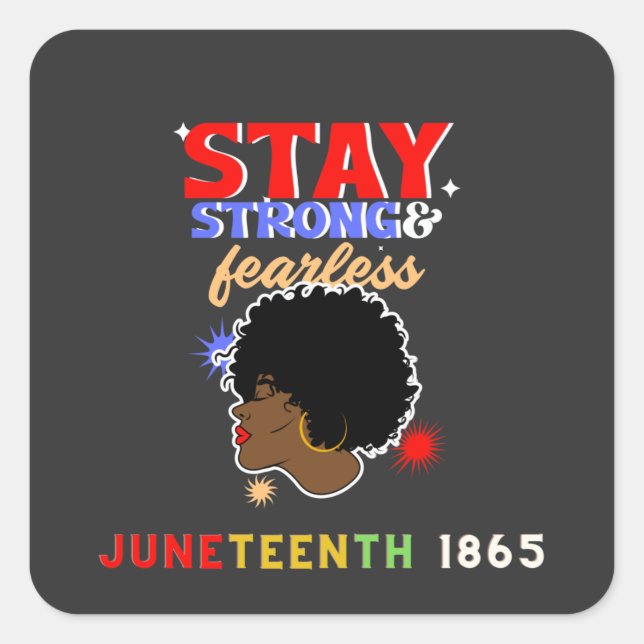 Juneteenth 1865 Shirt,Juneteenth Keychain Square Sticker (Front)
