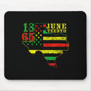 Juneteenth 1865 Texas Map American Flag Afro Men W Mouse Mat