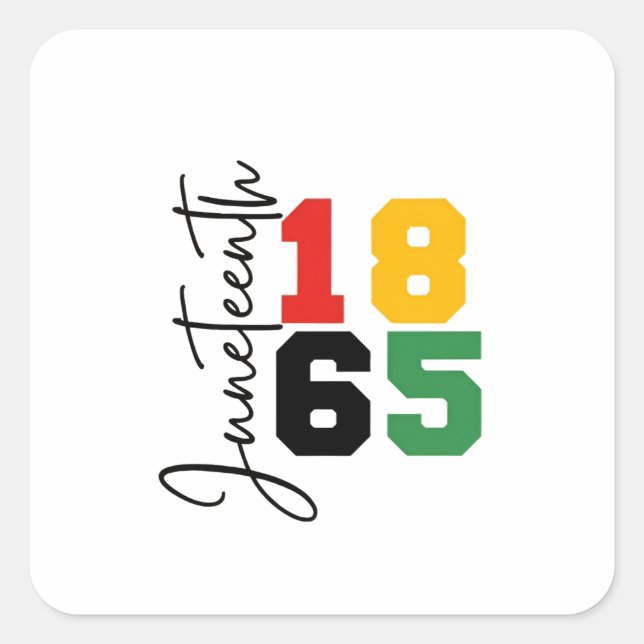 Juneteenth 1865 The Real Independence Day Square Sticker (Front)