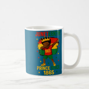 Juneteenth 1865 toddlers boy dabbing prince afro coffee mug
