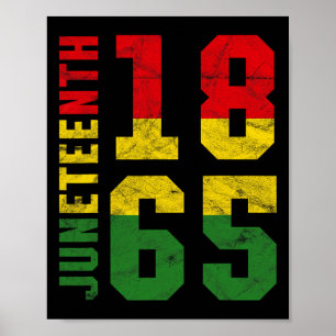 Juneteenth 1865 Vintage Emancipation Melanin Black Poster