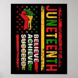 Juneteenth 2025 Independence Day Us Flag Melanin B Poster