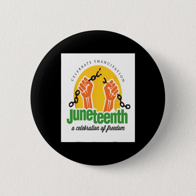 Juneteenth  6 cm round badge (Front)