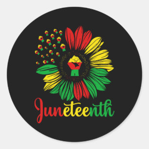 Juneteenth Accentors Sunflower African American Bl Classic Round Sticker