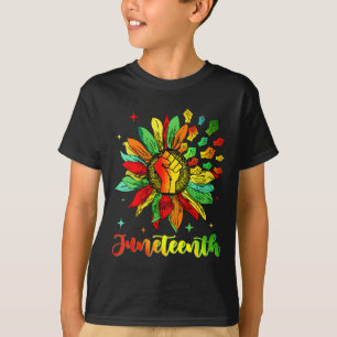 Juneteenth Accentors Sunflower African American Bl T-Shirt