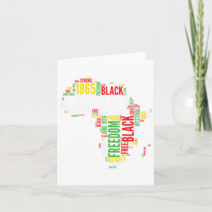 Juneteenth Africa Map Word Art Shirt Black Pride J Card