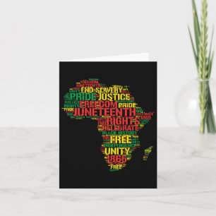 Juneteenth Africa Map Words June 19th 1865 Men Wom Card