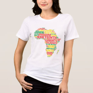 Juneteenth Africa Map Words June 19th 1865 Men Wom Tri-Blend Shirt