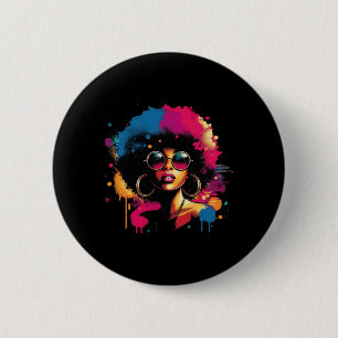Juneteenth African American Black Women Black 6 Cm Round Badge
