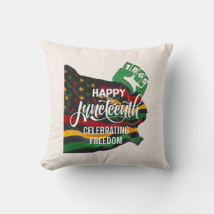 JUNETEENTH African American Flag Cushion