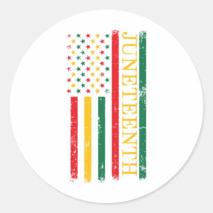 Juneteenth African American Flag Freedom 1865 Wome Classic Round Sticker