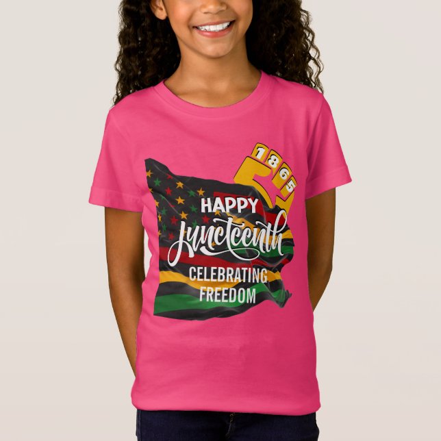 JUNETEENTH African American Flag T-Shirt (Front)
