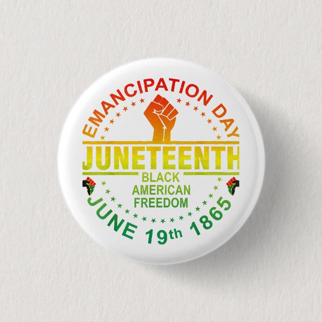 Juneteenth African American Freedom Black 1865 3 Cm Round Badge (Front)