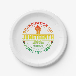 Juneteenth African American Freedom Black 1865 Paper Plate