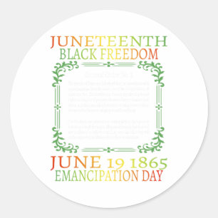 Juneteenth African American Freedom Black History Classic Round Sticker