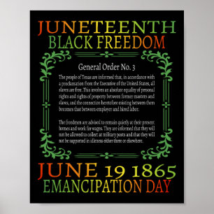 Juneteenth African American Freedom Black History Poster