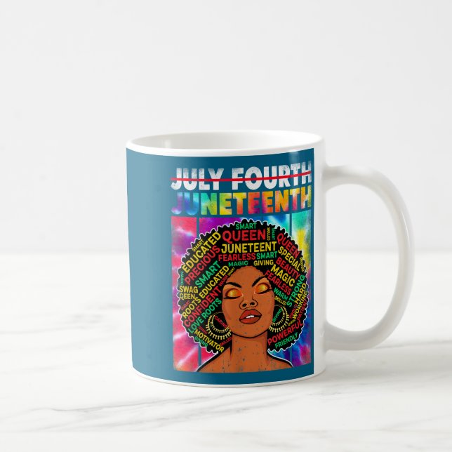 Juneteenth - african american melanin queen black coffee mug (Right)