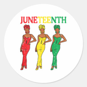 Juneteenth African American Sisters Black History Classic Round Sticker