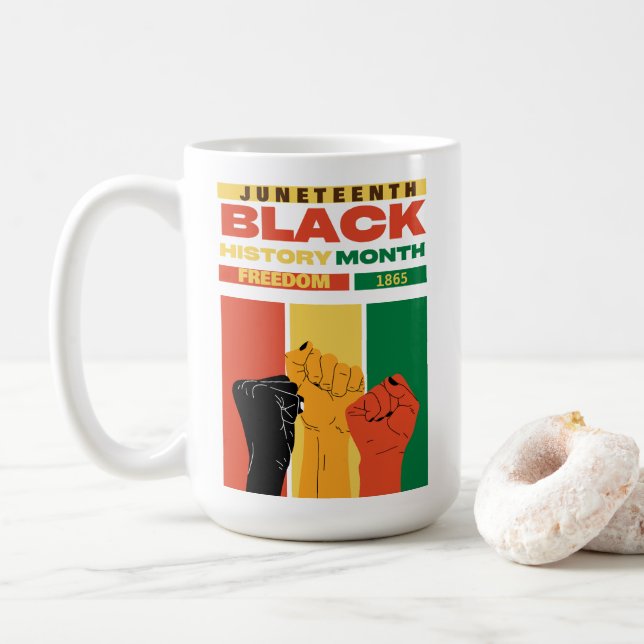 juneteenth african black freedom 1865 history name coffee mug (With Donut)