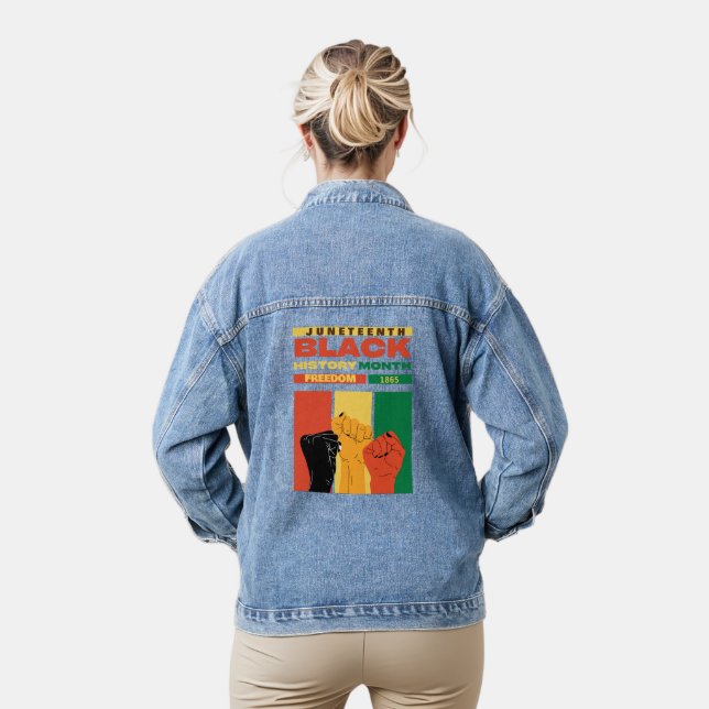 juneteenth african black freedom 1865 history name denim jacket (Model)