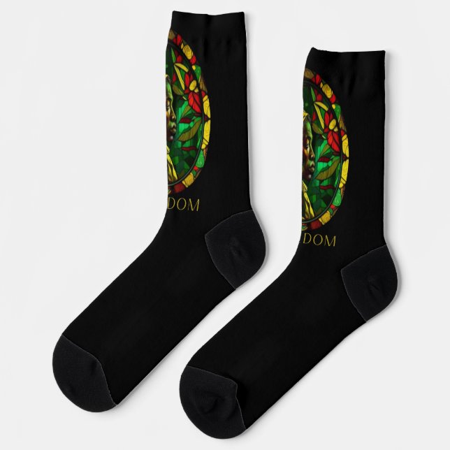 Juneteenth, african history, african america socks (Left)