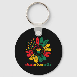Juneteenth African Sunflower Fists Girls Kids Todd Key Ring