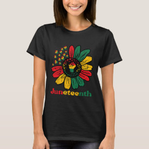 Juneteenth African Sunflower Fists Girls Kids Todd T-Shirt
