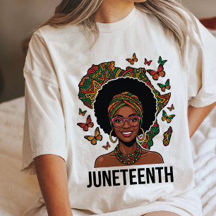 Juneteenth African Woman Butterfly Art Tri-Blend Shirt