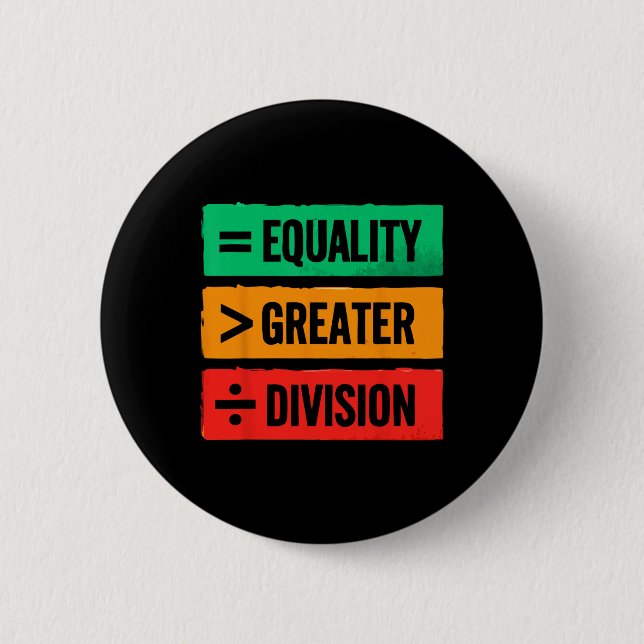 Juneteenth Afro 2025 Equality Is Greater Than Divi 6 Cm Round Badge (Front)