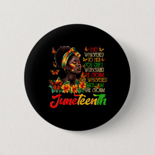 Juneteenth Afro African American Black Women Black 6 Cm Round Badge