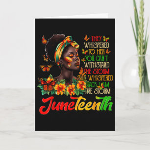 Juneteenth Afro African American Black Women Black Card