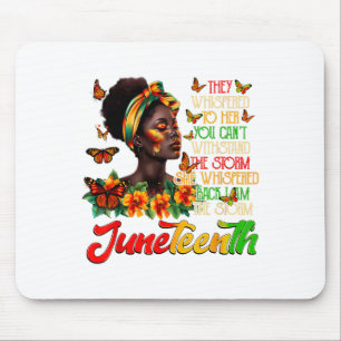 Juneteenth Afro African American Black Women Black Mouse Mat