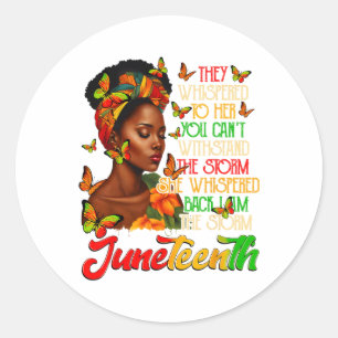 Juneteenth Afro American Black Women Black History Classic Round Sticker