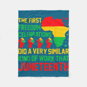 Juneteenth - afro american civil rights black fleece blanket