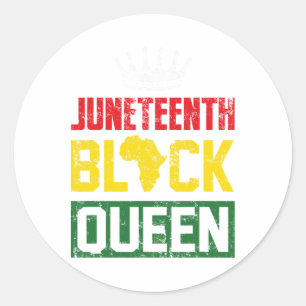 Juneteenth Afro American Women Mum Matching Junete Classic Round Sticker