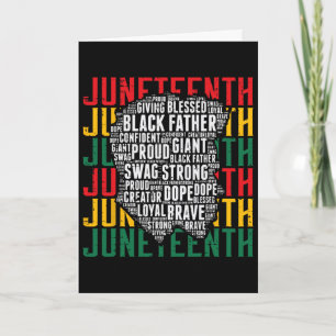 Juneteenth Afro Black Father Words African America Card