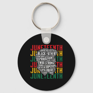 Juneteenth Afro Black Father Words African America Key Ring