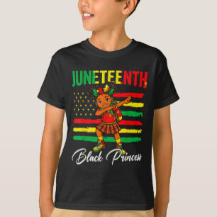 Juneteenth afro girl dabbing black princess kids T-Shirt