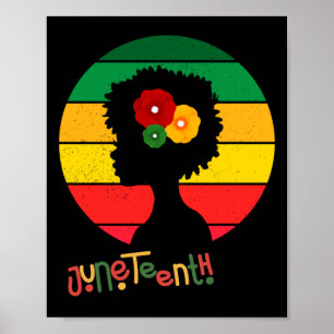 Juneteenth Afro Queen I Am Black History Proud Poster