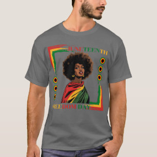Juneteenth  afro woman draped in freedom flag T-Shirt