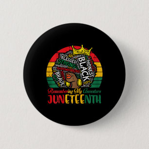 Juneteenth Afro Woman Remembering Ancestors Girls 6 Cm Round Badge