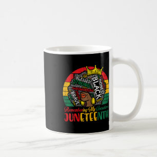 Juneteenth Afro Woman Remembering Ancestors Girls  Coffee Mug