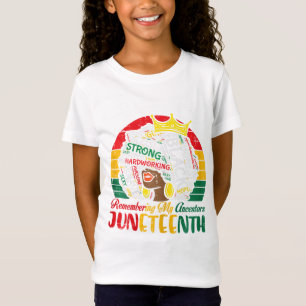 Juneteenth Afro Woman Remembering Ancestors Girls T-Shirt