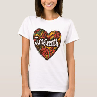 Juneteenth afrocentric patterns heart  T-Shirt