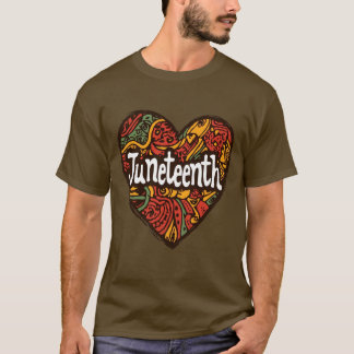 Juneteenth afrocentric patterns heart T-Shirt