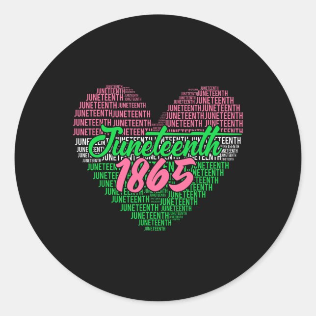 Juneteenth Aka Love Heart  Classic Round Sticker (Front)