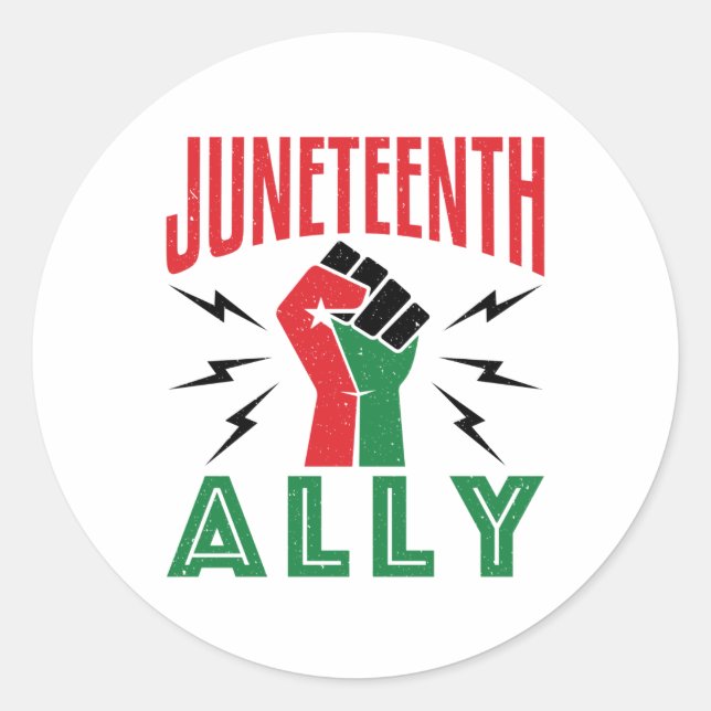 Juneteenth Ally June 19 Support Classic Round Sticker (Front)