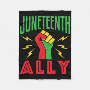 Juneteenth Ally June 19 Support Protest Pride Fist Fleece Blanket